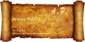 Antos Pál névjegykártya